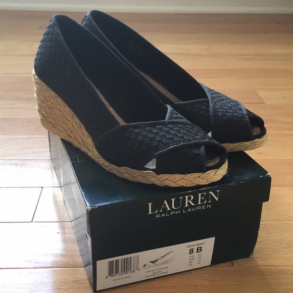 Lauren Ralph Lauren Shoes - BNIB Ralph Lauren Cecilia Black Woven Corning Sz 8